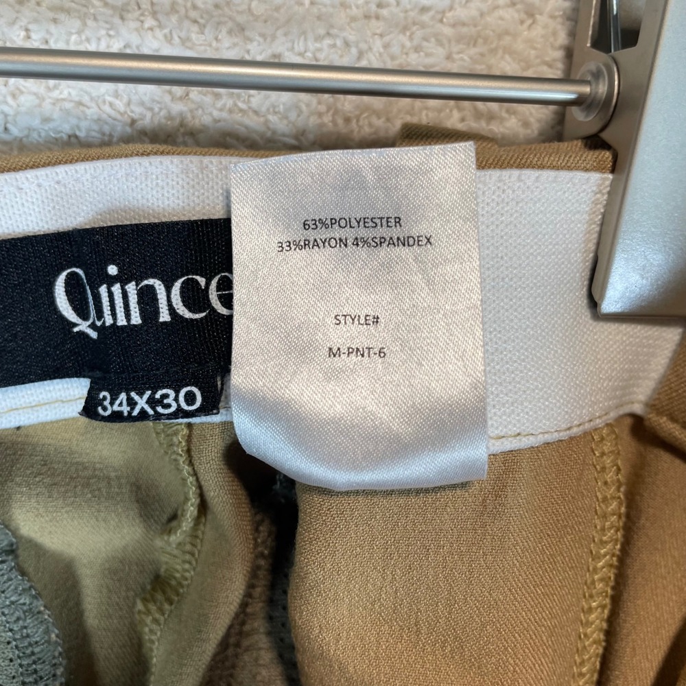 quince ultra-stretch 24/7 smart chinos khaki 34x30 golf moisture wicking comfort - Picture 10 of 10